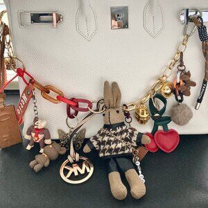 Fall Fashion Trendy Bag Charms Purse Decor Chain Key Swag Large Cherry Bear